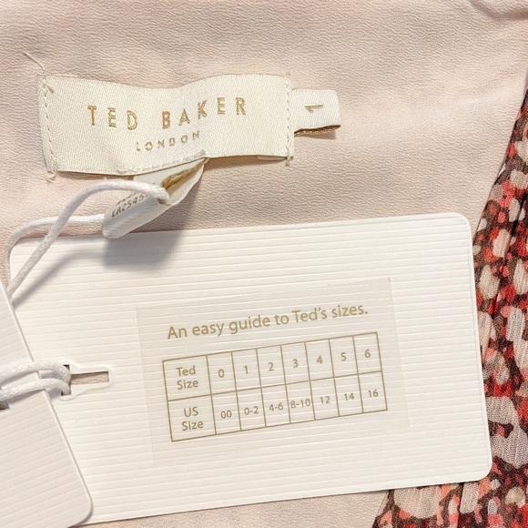 NWT Ted Baker Vallyy Boho Dress Draped Surplice V-Neck Long Sleeve Floral - Picture 15 of 16